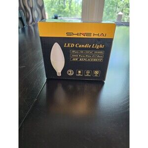 Shine Hai E12 LED Candle Light Bulbs 6-Pack - 40W Replacement - 3000K Warm White